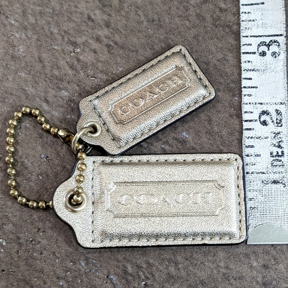 Coach Bag Charm Golden Set Of 2 Large And Small Brass Tone Chain - Picture 6 of 8